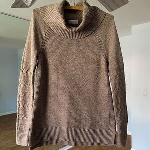 Calvin Klein Light Brown Cowl Neck Sweater in XS